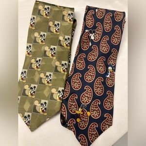 TWO Fun Disney Ties!  Featuring Mickey, Pluto, Goofy and Donald